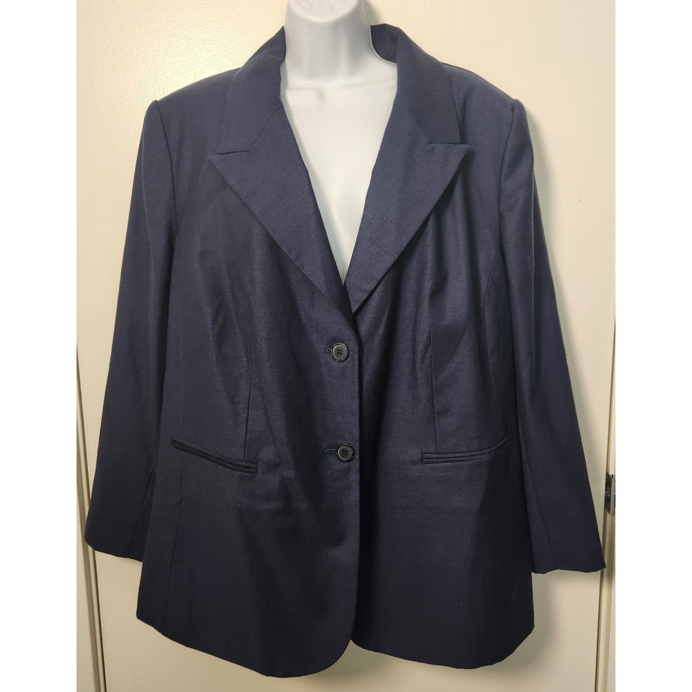 JG Hook NWOT 100% Wool Navy Blue Blazer Lined Plus 20W Pockets Single‎ Breast